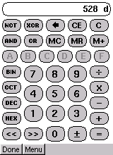 Agenda's calculator screen shot